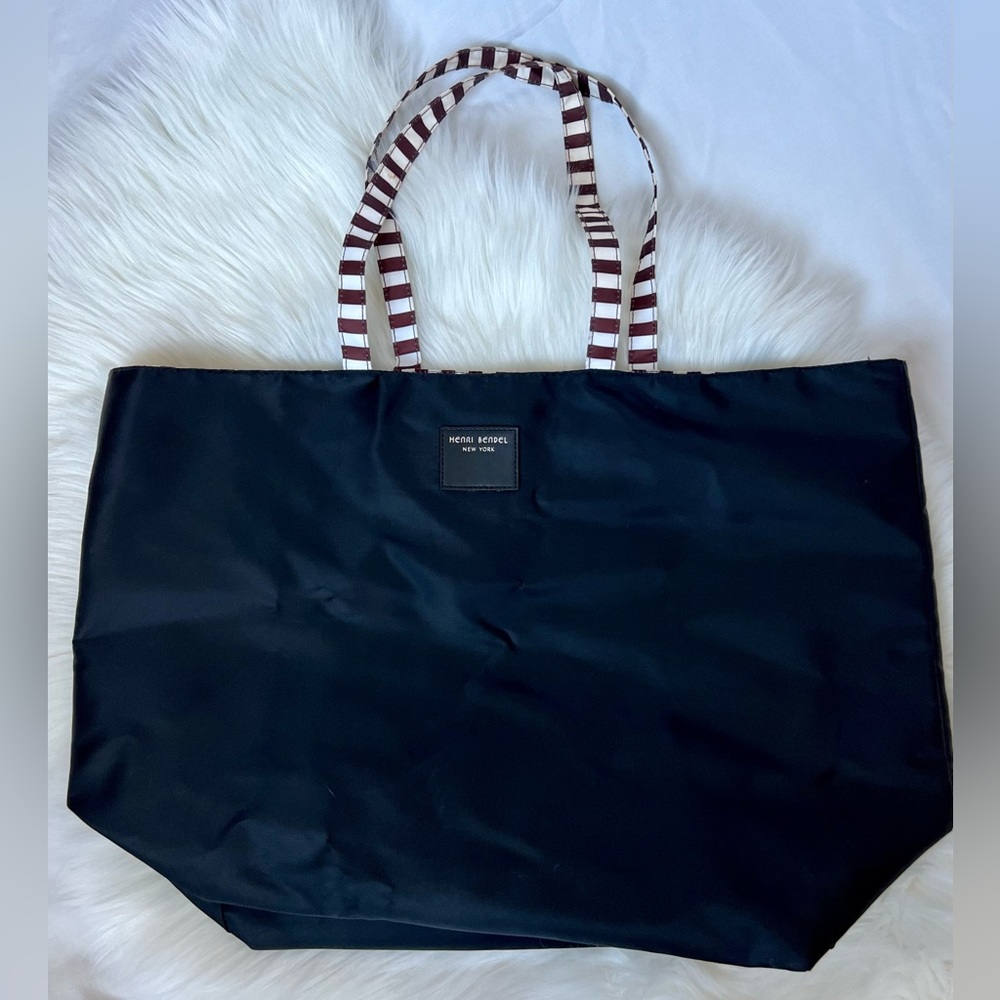 Henri Bendel Reversible Canvas Weekender Tote